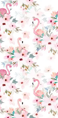 Unutarnja prozorska zatamnjujuća rolo zavjesa Flamingosi među cvijećem