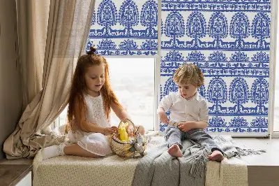 Zatamnjujuća rolo zavjesa za balkonska vrata Plavi uzorak