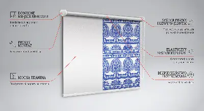 Zatamnjujuća rolo zavjesa za balkonska vrata Plavi uzorak