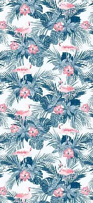Zatamnjujuća rolo zavjesa za balkonska vrata Tropske biljke i flamingosi