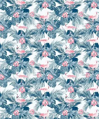 Zatamnjujuća rolo zavjesa za balkonska vrata Tropske biljke i flamingosi