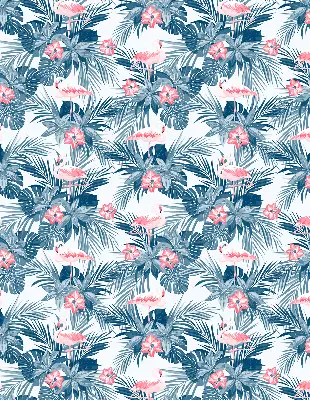 Zatamnjujuća rolo zavjesa za balkonska vrata Tropske biljke i flamingosi