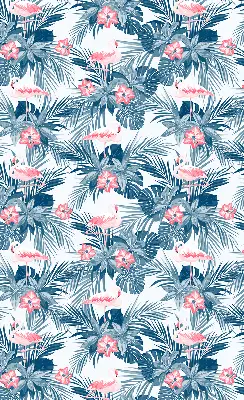 Zatamnjujuća rolo zavjesa za balkonska vrata Tropske biljke i flamingosi