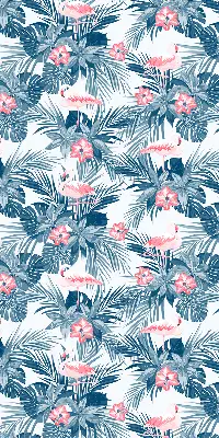 Zatamnjujuća rolo zavjesa za balkonska vrata Tropske biljke i flamingosi