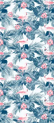 Zatamnjujuća rolo zavjesa za balkonska vrata Tropske biljke i flamingosi