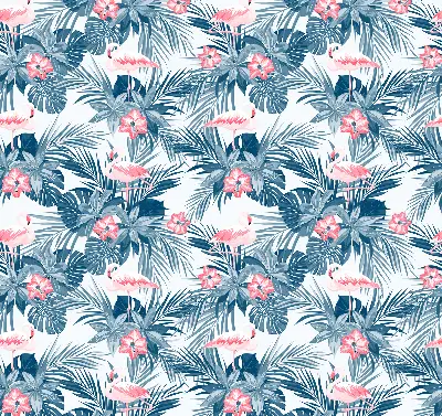 Zatamnjujuća rolo zavjesa za balkonska vrata Tropske biljke i flamingosi