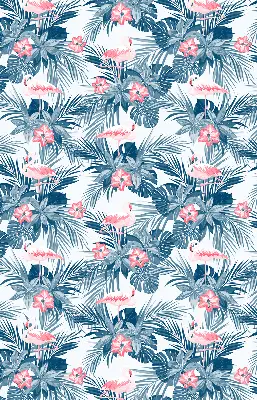 Zatamnjujuća rolo zavjesa za balkonska vrata Tropske biljke i flamingosi