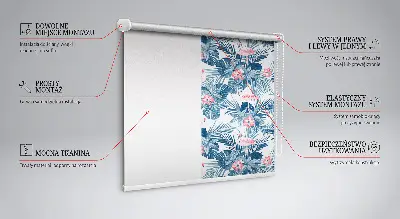 Zatamnjujuća rolo zavjesa za balkonska vrata Tropske biljke i flamingosi