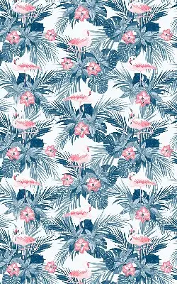 Zatamnjujuća rolo zavjesa za balkonska vrata Tropske biljke i flamingosi