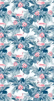 Zatamnjujuća rolo zavjesa za balkonska vrata Tropske biljke i flamingosi