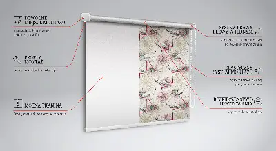 Zatamnjujuća rolo zavjesa za prozor Bijeli flamingosi