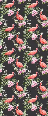 Platnena zatamnjujuća rolo zavjesa Flamingosi na biljkama