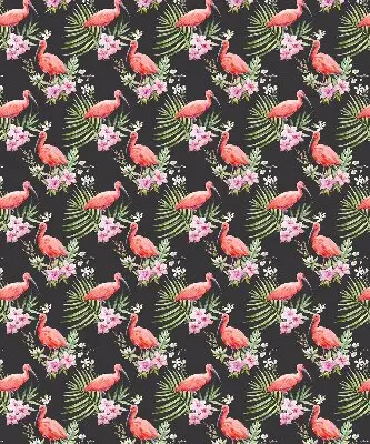 Platnena zatamnjujuća rolo zavjesa Flamingosi na biljkama