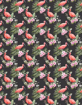 Platnena zatamnjujuća rolo zavjesa Flamingosi na biljkama
