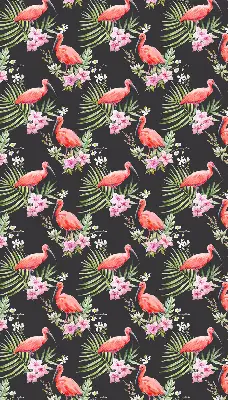 Platnena zatamnjujuća rolo zavjesa Flamingosi na biljkama