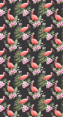 Platnena zatamnjujuća rolo zavjesa Flamingosi na biljkama