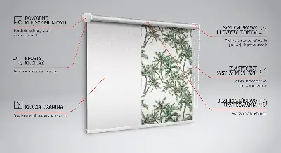 Unutarnja prozorska zatamnjujuća rolo zavjesa Palme