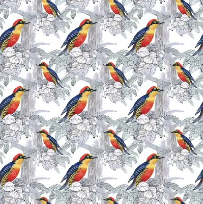 Platnena zatamnjujuća rolo zavjesa Šarena ptica