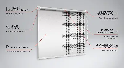 Unutarnja zatamnjujuća rolo zavjesa Sivi tartan