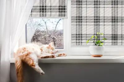 Unutarnja zatamnjujuća rolo zavjesa Sivi tartan