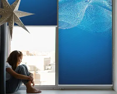 Unutarnja zatamnjujuća rolo zavjesa za prozor Plava animacija