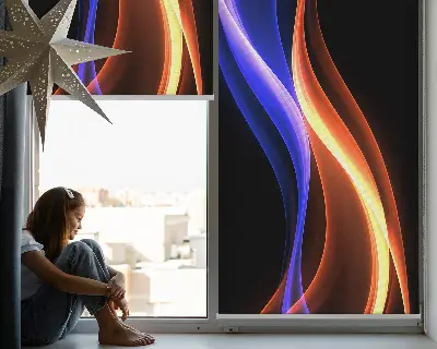 Unutarnja zatamnjujuća rolo zavjesa Narančasta i plava animacija