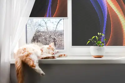 Unutarnja zatamnjujuća rolo zavjesa Narančasta i plava animacija