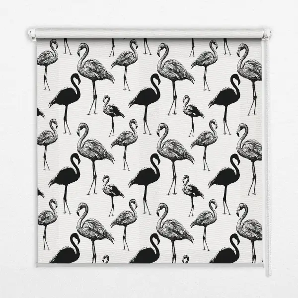 Zatamnjujuća rolo zavjesa za balkonska vrata Crni flamingosi