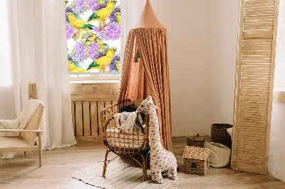 Platnena zatamnjujuća rolo zavjesa Žute papige
