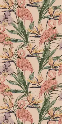 Unutarnja zatamnjujuća rolo zavjesa za prozor Flamingosi i cvijeće