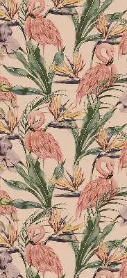 Unutarnja zatamnjujuća rolo zavjesa za prozor Flamingosi i cvijeće