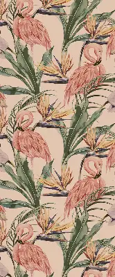 Unutarnja zatamnjujuća rolo zavjesa za prozor Flamingosi i cvijeće