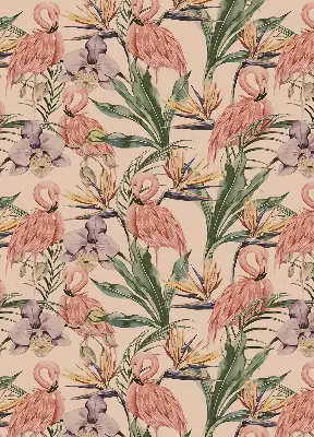 Unutarnja zatamnjujuća rolo zavjesa za prozor Flamingosi i cvijeće