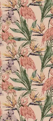 Unutarnja zatamnjujuća rolo zavjesa za prozor Flamingosi i cvijeće