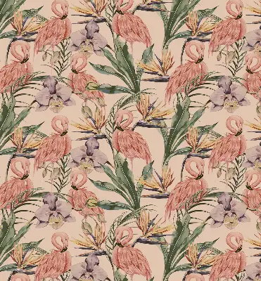 Unutarnja zatamnjujuća rolo zavjesa za prozor Flamingosi i cvijeće