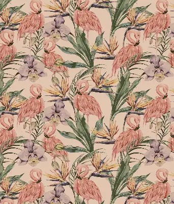 Unutarnja zatamnjujuća rolo zavjesa za prozor Flamingosi i cvijeće