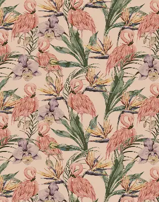 Unutarnja zatamnjujuća rolo zavjesa za prozor Flamingosi i cvijeće