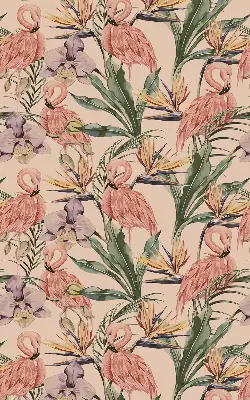 Unutarnja zatamnjujuća rolo zavjesa za prozor Flamingosi i cvijeće