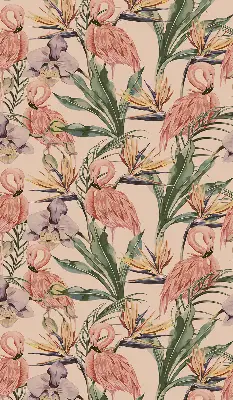 Unutarnja zatamnjujuća rolo zavjesa za prozor Flamingosi i cvijeće