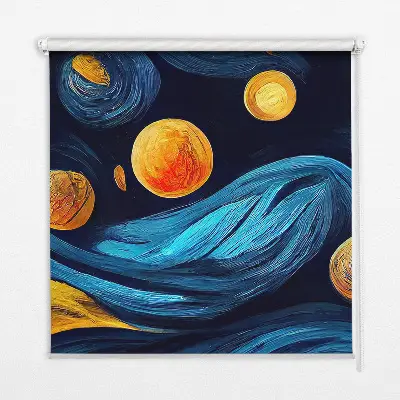 Platnena zatamnjujuća rolo zavjesa Planeti