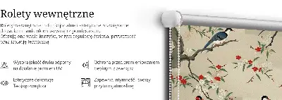 Unutarnja prozorska zatamnjujuća rolo zavjesa Ptice na drvetu