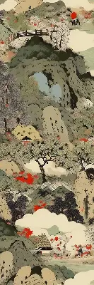 Platnena zatamnjujuća rolo zavjesa Planina