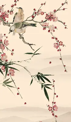 Zatamnjujuća rolo zavjesa za prozor Cvijet trešnje i ptica