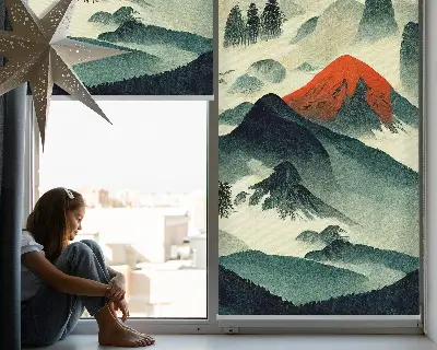 Zatamnjujuća rolo zavjesa za prozor Planine u magli
