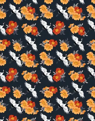 Unutarnja zatamnjujuća rolo zavjesa za prozor Cvijeće i ždralovi