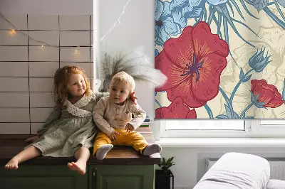 Platnena zatamnjujuća rolo zavjesa Ptice među cvijećem