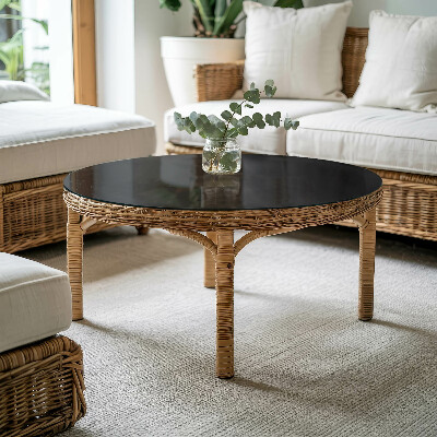 Okrugla ploča za vanjski stol Elegantna jednobojna crna