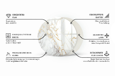 Okrugla staklena ploča Grafička kompozicija od mramora