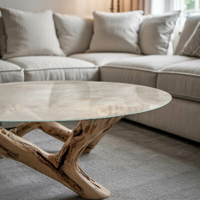 Okrugla staklena ploča Grafička kompozicija od mramora