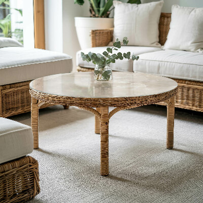 Okrugla staklena ploča Grafička kompozicija od mramora